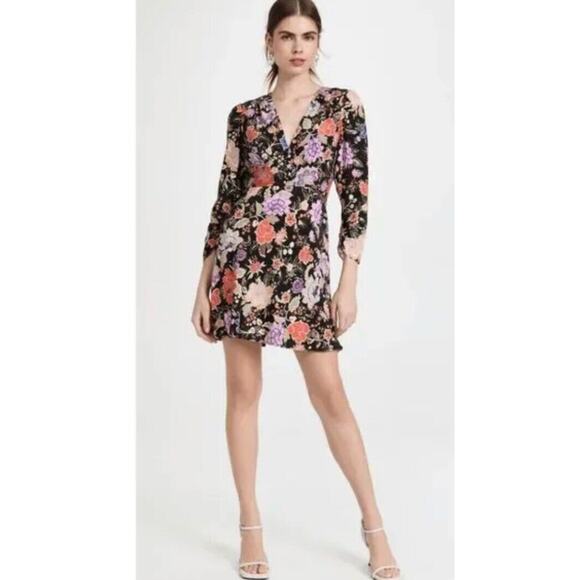 RIXO Sz M Medium 8 US Jules Dress 3/4 Sleeve Floral - Picture 1 of 13